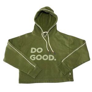 Cotopaxi Green Crop Hoodie Sweatshirt Fleece Lined "Do Good" Size XS Organic
